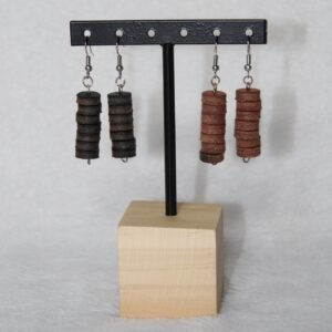 Boucles d'oreilles "Perle de cuir"