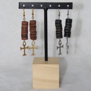 Boucles d'oreilles "Perle de cuir"
