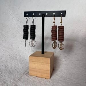 Boucles d'oreilles "Perle de cuir"